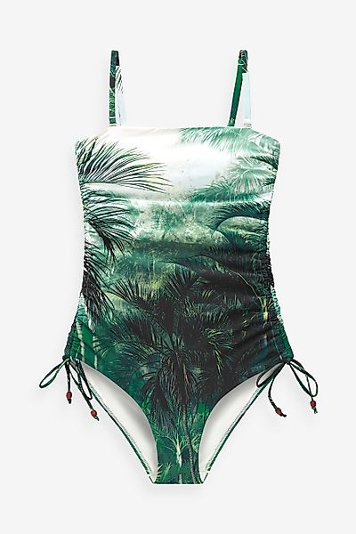 Next Badeanzug Bauchformender Bandeau-Badeanzug mit Beinrüschen günstig online kaufen