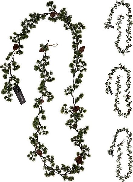 Deko TANNENGIRLANDE Kunstpflanze 1 Stück ca. 180 cm 3 Sorten günstig online kaufen