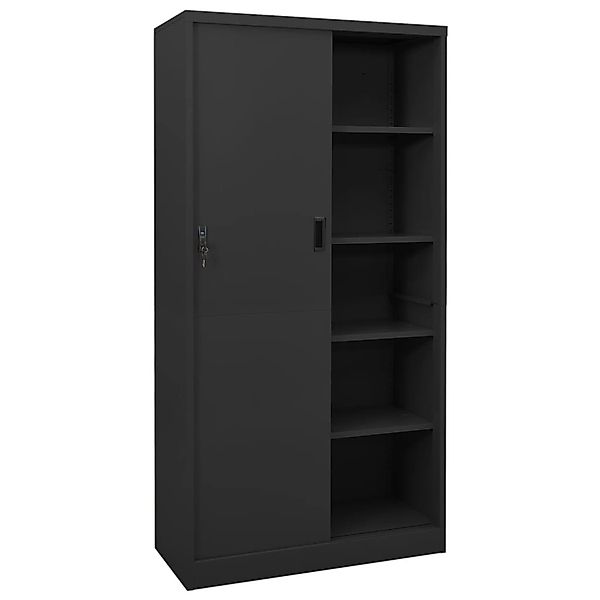 Büroschrank Mit Schiebetür Anthrazit 90x40x180 Cm Stahl günstig online kaufen