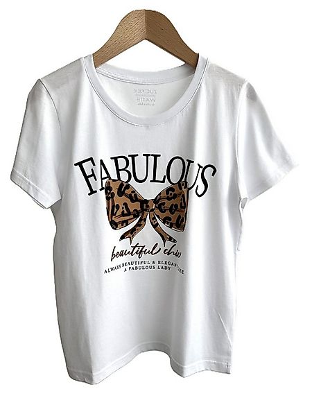 Zuckerwatte Print-Shirt Rundhalsshirt "Fabulous", Boyfriend Style aus 100% günstig online kaufen