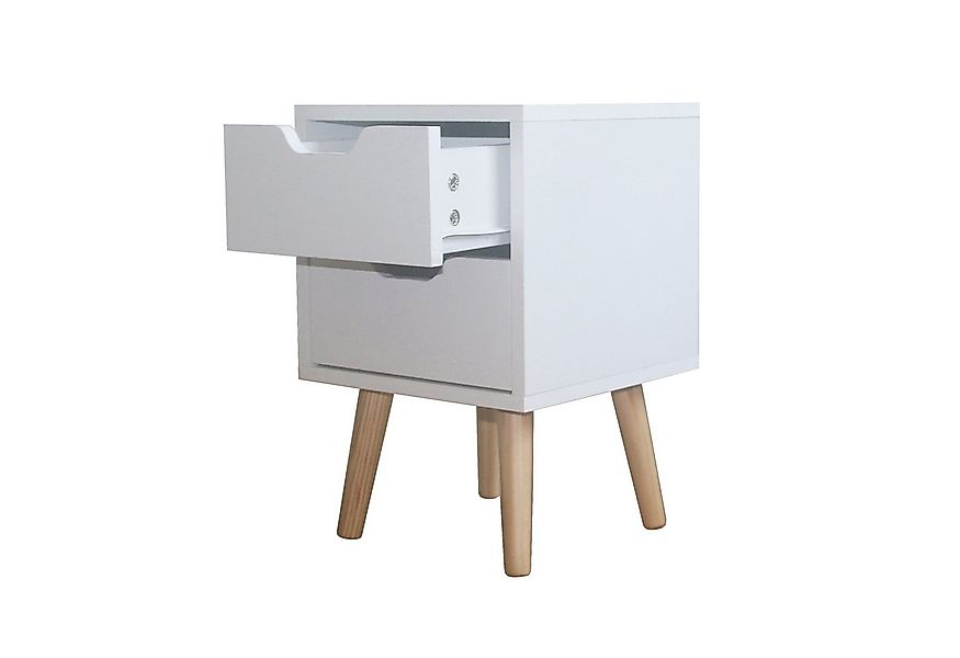 HTI-Living Nachttisch Nachttisch 2 Schubladen 2er-Set Thekla Weiß (Set, 2-S günstig online kaufen