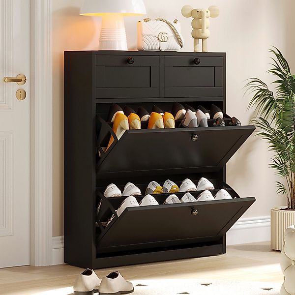 VOWNER Schuhschrank mit 2 Klappen, Schuhregal, günstig online kaufen