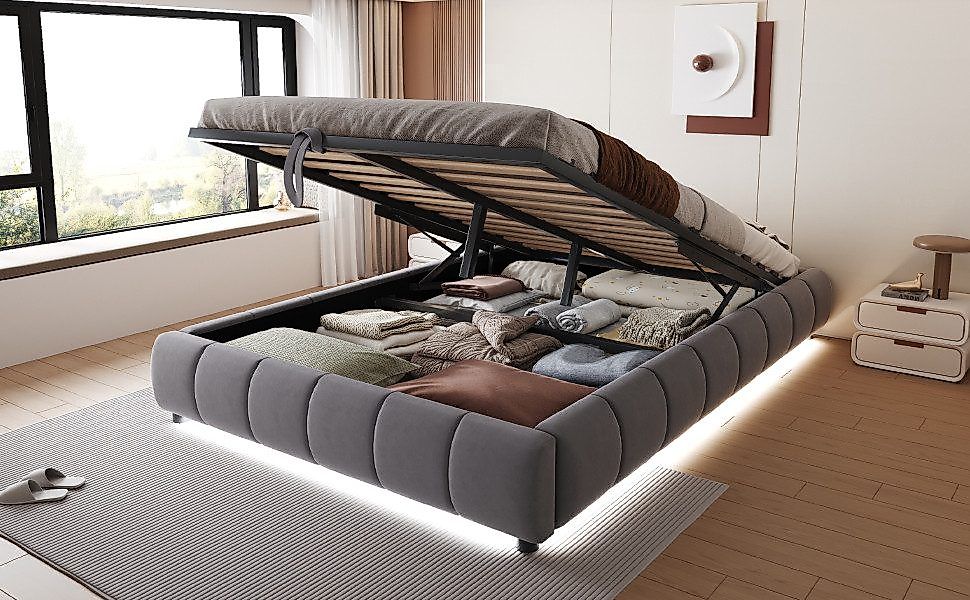 Furnishings Home Polsterbett Futonbett Stauraumbett Doppelbett günstig online kaufen