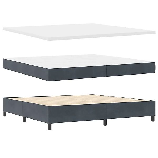 vidaXL Boxspringbett mit Matratze Dunkelgrau 200 x 200 cm Samt 3344469 günstig online kaufen