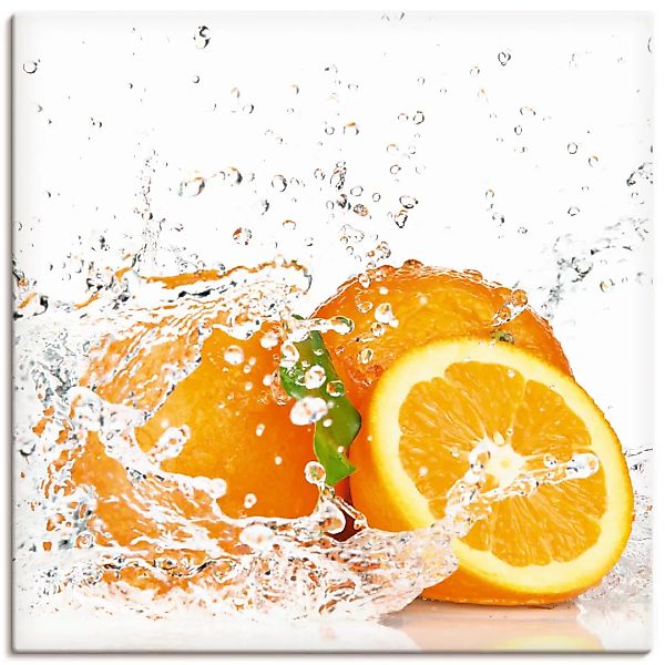 Artland Wandbild »Orange mit Spritzwasser«, Süßspeisen, (1 St.) günstig online kaufen