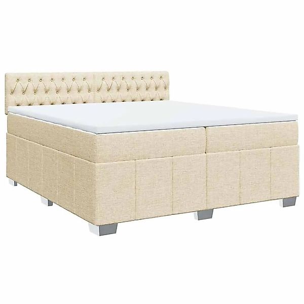 vidaXL Boxspringbett mit Matratze Creme 200x200 cm Stoff 3289487 günstig online kaufen