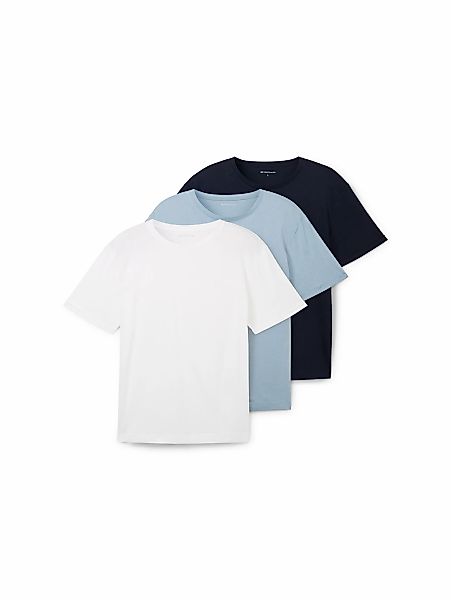 TOM TAILOR T-Shirt, (Packung, 3 tlg.), mit Logo-Stickerei günstig online kaufen