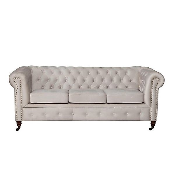 Xlmoebel Sofa Neues Ledersofa in klassischem Chesterfield-Design mit 3 Sitz günstig online kaufen