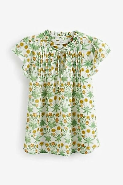Next Blusenshirt Kurzarm-Bluse mit Biesen und Flatterärmeln (1-tlg) günstig online kaufen