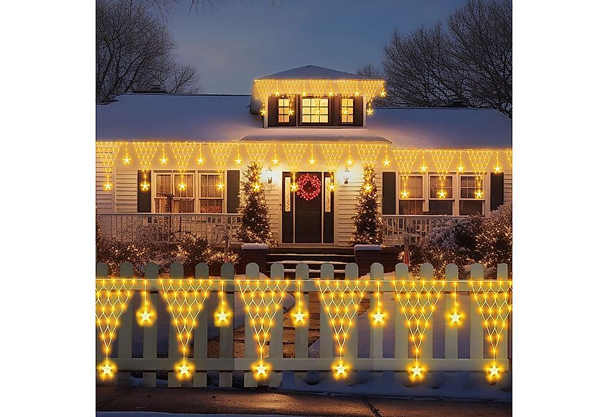 Merry 2024 LED-Lichterkette LED Lichtervorhang Sterne,LED-Weihnachtslichter günstig online kaufen