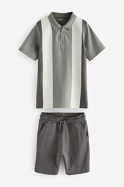 Next Shirt & Shorts Polohemd mit Reißverschlusskragen und Shorts (2-tlg) günstig online kaufen