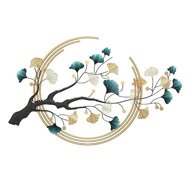 NUODWELL Wanddekoobjekt Große Ginkgo-Blätter Metall Wandkunst, Moderner Gol günstig online kaufen