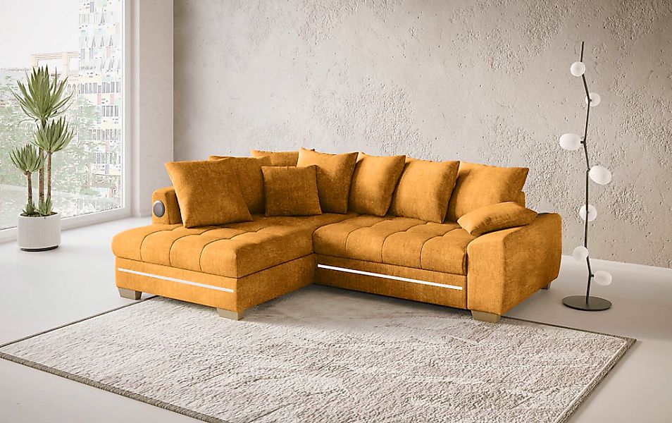 Mr. Couch Ecksofa »Nikita II, L-Form«, mit Kaltschaum, RGB-LED, Soundsystem günstig online kaufen