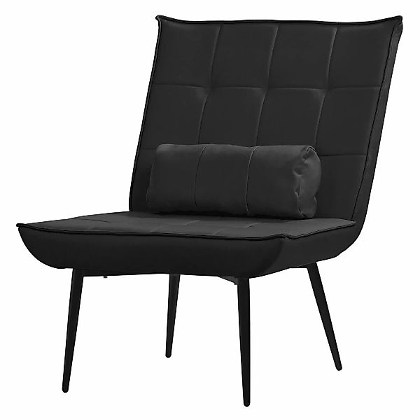 ML-Design Relaxsessel Schwarz mit PU-Leder Bezug und Lendenkissen Ergonomis günstig online kaufen