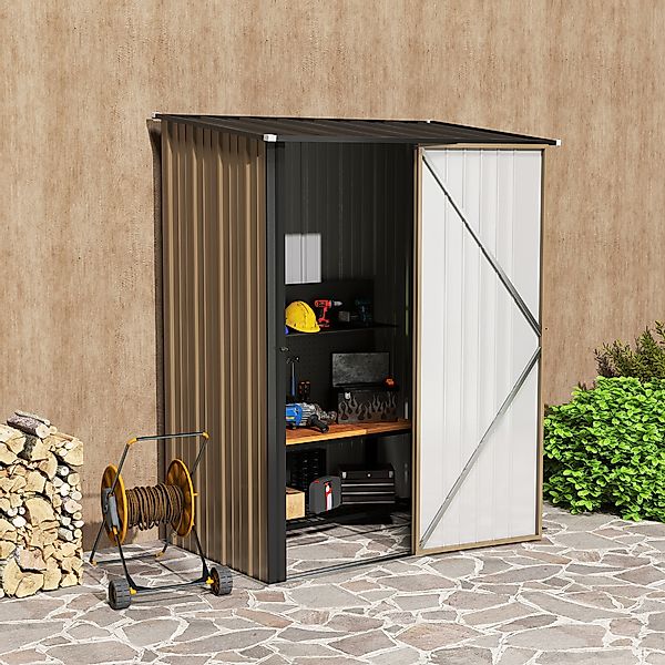 Outsunny Gerätehaus Gerätehütte, Gartenhaus mit Pultdach, günstig online kaufen
