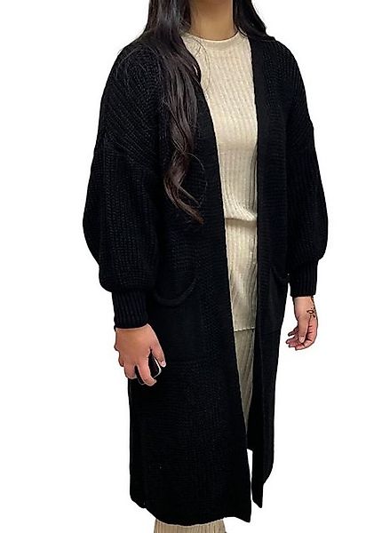 HELLO MISS Longstrickjacke Modisch Maxi Strickjacke mit aufgesetzten Tasche günstig online kaufen