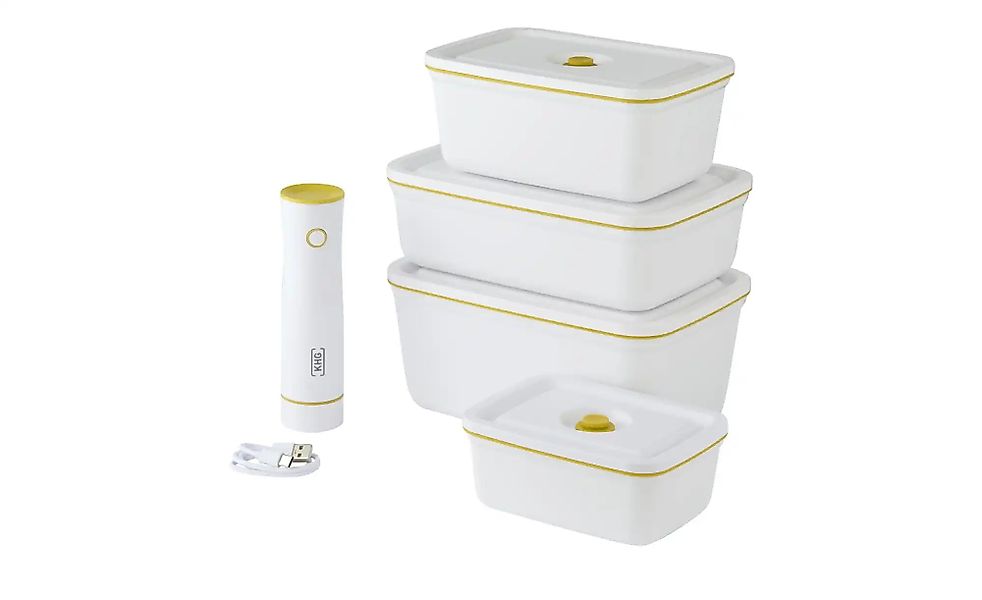 KHG Behälterset   ¦ weiß ¦ Kunststoff,Silikon ¦ Maße (cm): B: 22,67 H: 10,1 günstig online kaufen