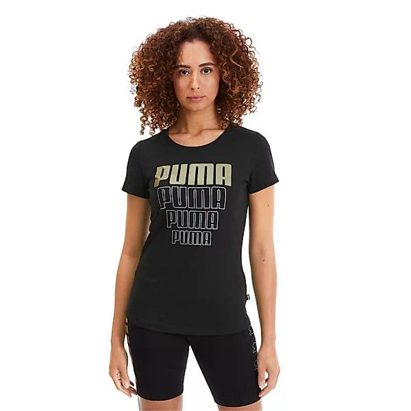 Puma Rebel Graphic Kurzarm T-shirt XS Puma Black / Gold Silver günstig online kaufen