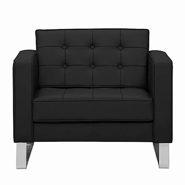 home24 Fredriks Sessel Chelsea Schwarz Echtleder 82x68x85 cm (BxHxT) günstig online kaufen