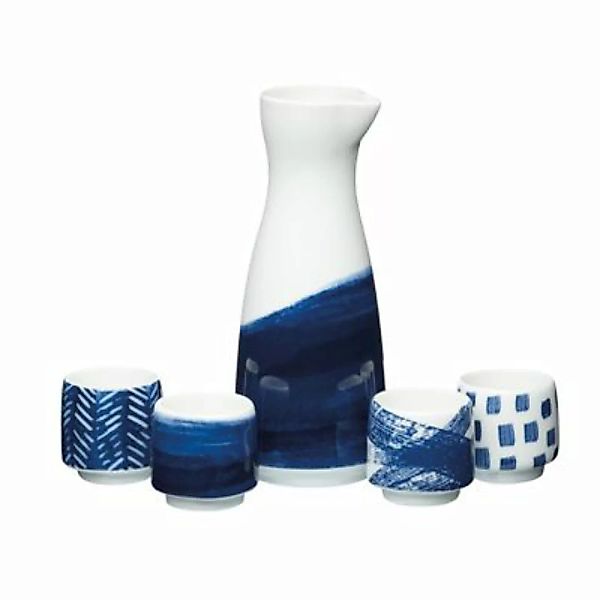 Neuetischkultur Sake-Set, Flasche mit 4 Becher World of Flavours blau/weiß günstig online kaufen