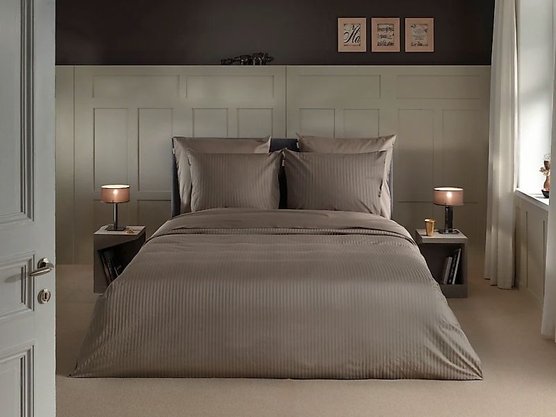 Heckett & Lane Bettwäsche "Banda" 2 Stk. hochwertiges Mako-Satin, Streifen günstig online kaufen