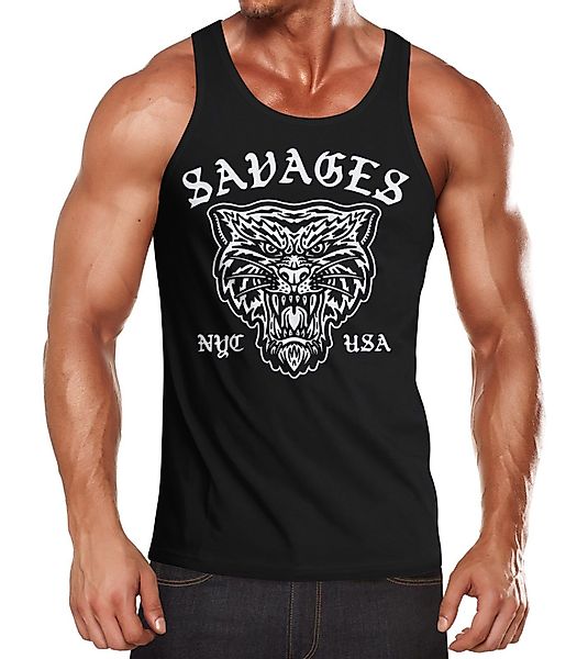 Neverless Tanktop Herren Tank-Top Tiger Vintage günstig online kaufen