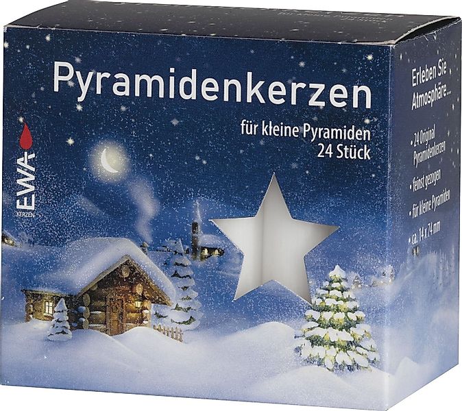 Saico GmbH Seiffen Adventskerze Pyramidenkerzen Weiß 24 Stück BxHxT 1,4x7,4 günstig online kaufen