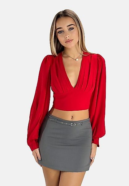 Elara Klassische Bluse Elara Damen Elegantes Off-Shoulder-Crop-Top (1-tlg) günstig online kaufen