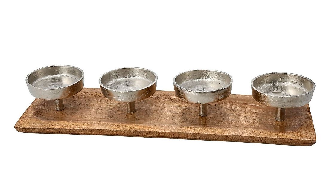 Spetebo Adventsleuchter Mango Advents Kerzenhalter für 4 Kerzen - 35 cm (In günstig online kaufen