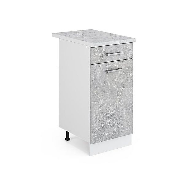 Vicco Küchenunterschrank R-Line Schubladenschrank für die Küche Beton/Weiß günstig online kaufen
