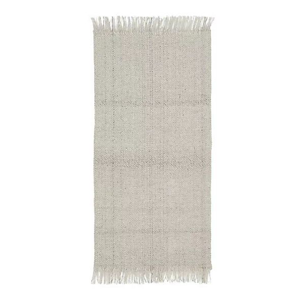Weißer Woll Teppich im modernen Landhausstil 140x70 cm günstig online kaufen