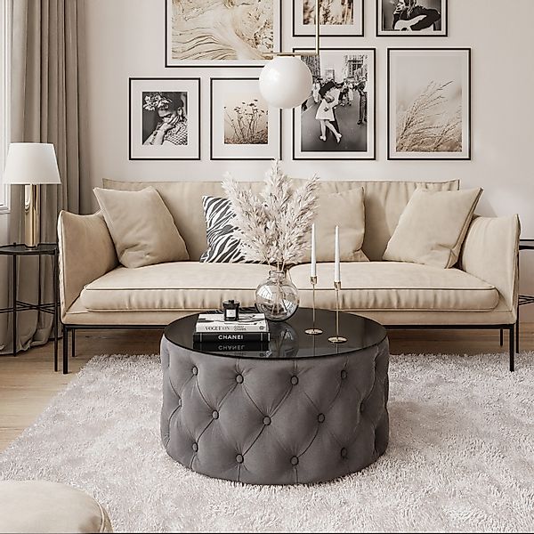 Lookway Couchtisch CHESTERFIELD 70 cm runder günstig online kaufen