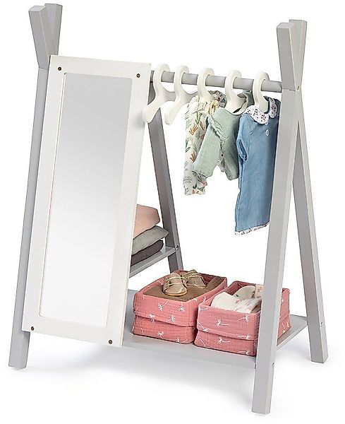 MUSTERKIND® Puppenkleiderschrank Puppen-Garderobe - Viola, grau/weiß günstig online kaufen