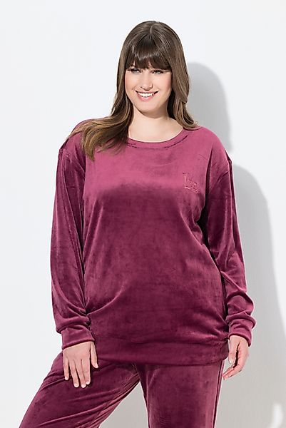 Ulla Popken Sweatjacke Homewear-Pullover Nicki Stickerei günstig online kaufen
