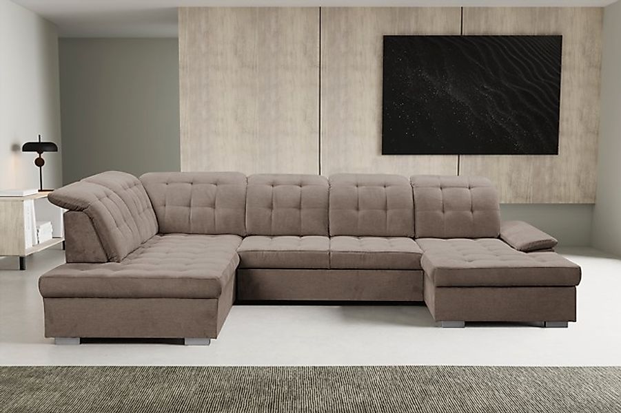 WERK2 Wohnlandschaft »Kordula-New Multifunktion Couch, Breite 332cm, bequem günstig online kaufen