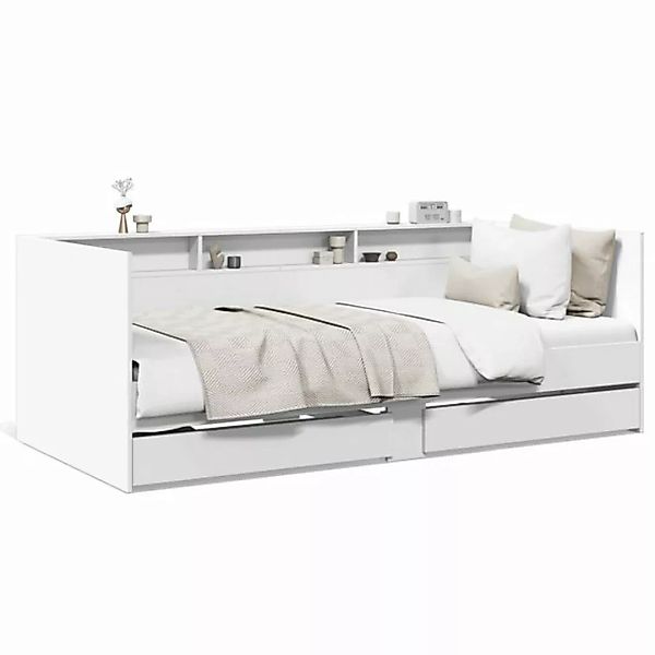 vidaXL Bettgestell Tagesbett mit Schubladen Weiß 90x190 cm Holzwerkstoff günstig online kaufen