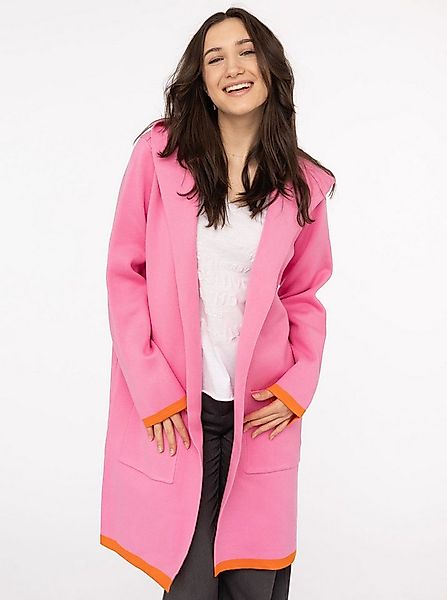 Zwillingsherz Strickjacke "Mona" Kapuze, Taschen, Kontrast-Kanten, Langarm, günstig online kaufen