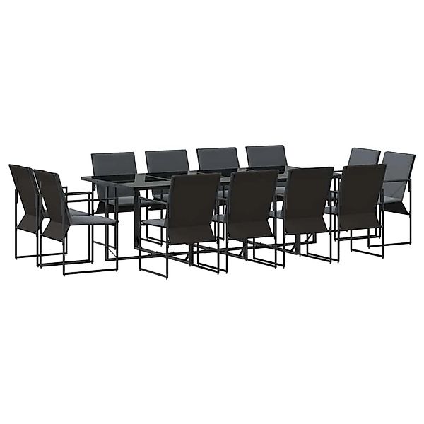 vidaXL Garten Essgruppe 13-Tlg Schwarz Stahl 3335870 günstig online kaufen