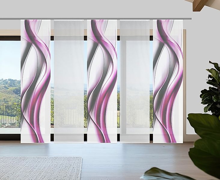 Vision S Schiebegardine "CARA" Paneelwagen 5 Stk. tlg. Schiebevorhang,Bambu günstig online kaufen