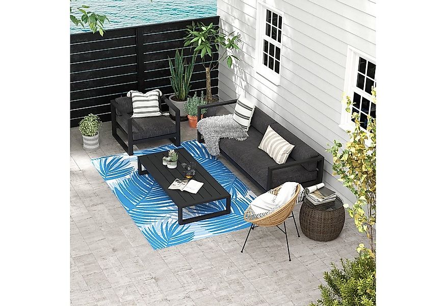 Outsunny Outdoorteppich Wendeteppich mit Tragetasche, Gartenteppich, Rechte günstig online kaufen