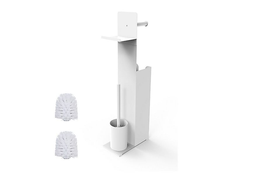 relaxdays WC-Garnitur mit Ersatzrollenhalt, weiß günstig online kaufen