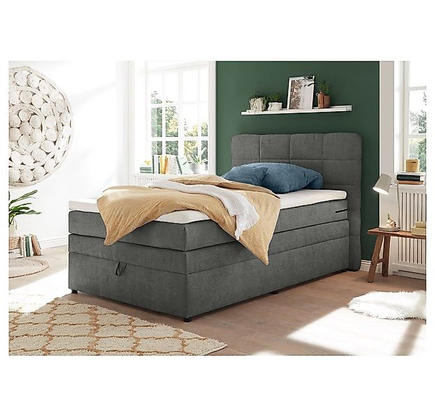 Lomadox Boxspringbett TEREZIN-09, Jugendbett, 120x200, mit Bettkasten, Härt günstig online kaufen