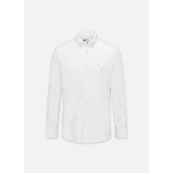Hackett Garment Dyed Oxford Langarm Hemd L White günstig online kaufen