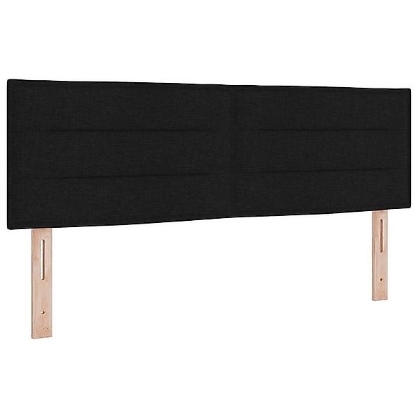 vidaXL Bett Boxspringbett mit Matratze Schwarz 140x200 cm Stoff (1-tlg) günstig online kaufen