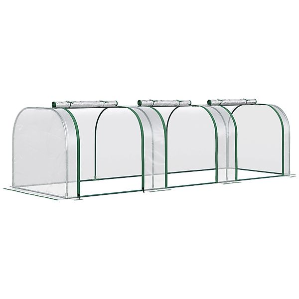 Outsunny Foliengewächshaus mit Tür und Folie Transparent 295 x 100 x 80 cm günstig online kaufen