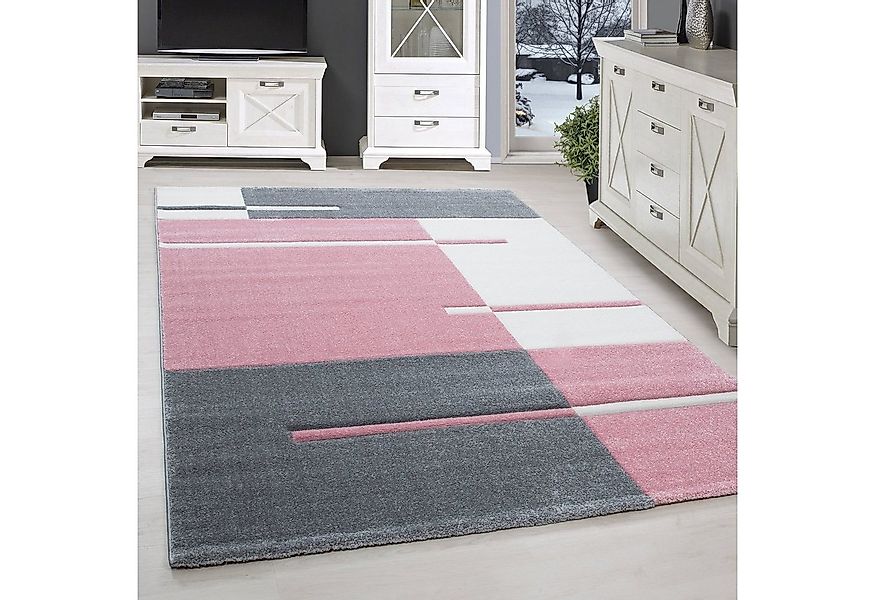 SIMPEX24 Teppich Kariert Design, Läufer, Höhe: 13 mm, Designer Wohnzimmer T günstig online kaufen