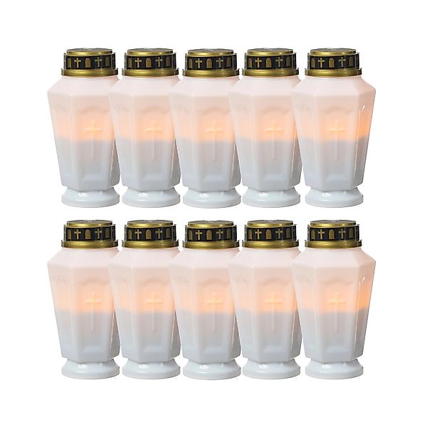 Marelida LED Grablicht Grabkerze Grableuchte Orange Flackernd Timer H 15,5c günstig online kaufen