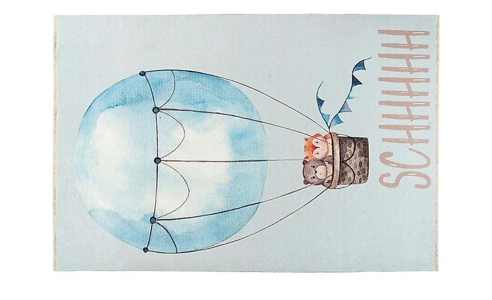 Kinderteppich  Ballonfahrt ¦ blau ¦ Baumwolle ¦ Maße (cm): B: 115 H: 0,6 Te günstig online kaufen
