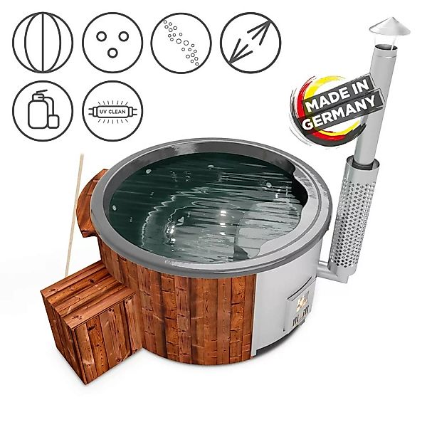 Holzklusiv Hot Tub Saphir 180 Thermoholz Spa Deluxe Clean UV Wanne Anthrazi günstig online kaufen