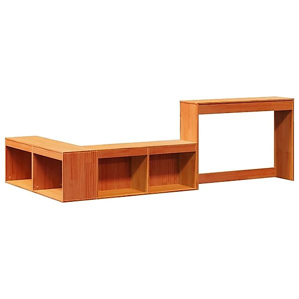 vidaXL Nachttisch mit Schreibtisch Wachsbraun 232x112x75 cm Massivholz 8557 günstig online kaufen